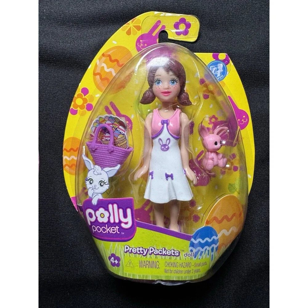 Polly Pocket 2009 Pretty Packets Easter Bunny 2 Doll Bundle NEW